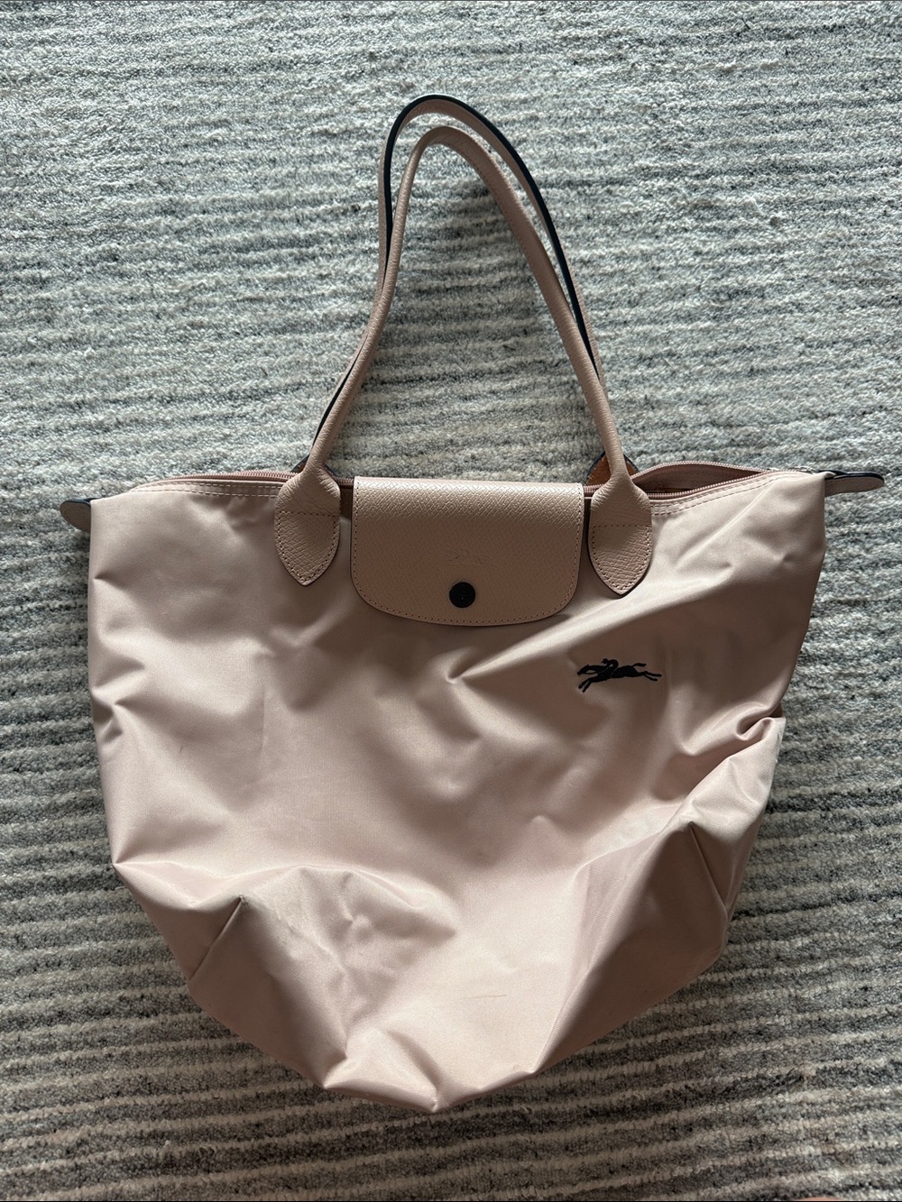 LongChamp light pink/ cream tote bag